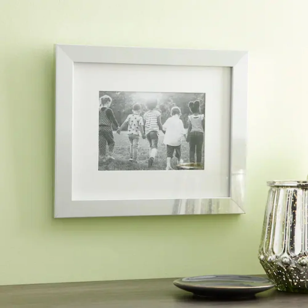 Studio Décor Belmont Metallic Silver Gray Floating Rectangle Frames Bundle of 4